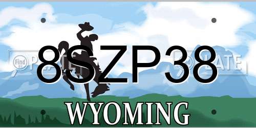 8SZP38 Wyoming License Plate