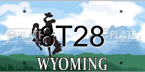 8T28 Wyoming License Plate