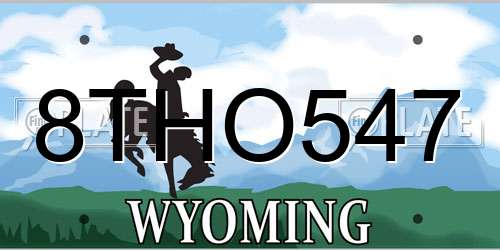 8THO547 Wyoming License Plate