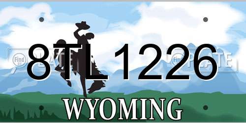 8TL1226 Wyoming License Plate
