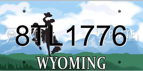 8TL1776 Wyoming License Plate