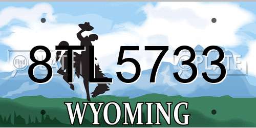 8TL5733 Wyoming License Plate