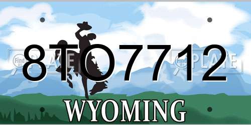 8TO7712 Wyoming License Plate