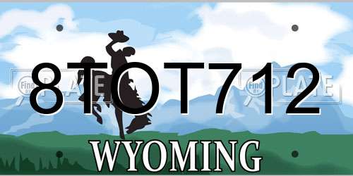 8TOT712 Wyoming License Plate