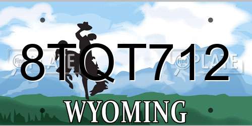 8TQT712 Wyoming License Plate