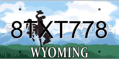 8TXT778 Wyoming License Plate