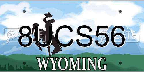 8UCS56 Wyoming License Plate