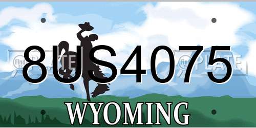 8US4075 Wyoming License Plate