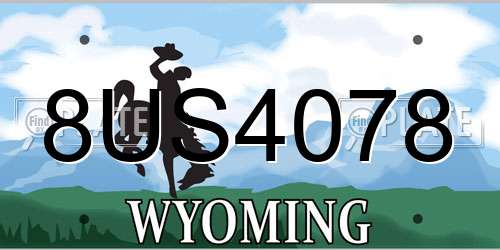 8US4078 Wyoming License Plate