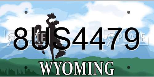 8US4479 Wyoming License Plate