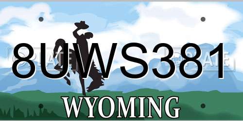 8UWS381 Wyoming License Plate