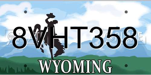 8VHT358 Wyoming License Plate