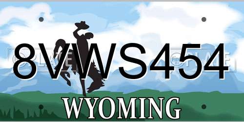 8VWS454 Wyoming License Plate