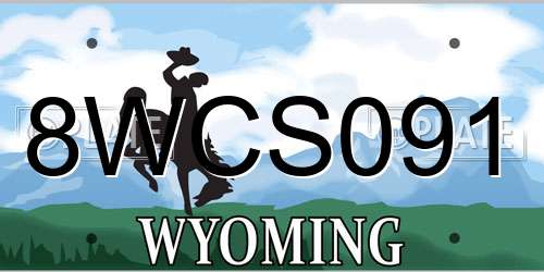 8WCS091 Wyoming License Plate