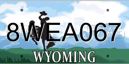 8WEA067 Wyoming License Plate