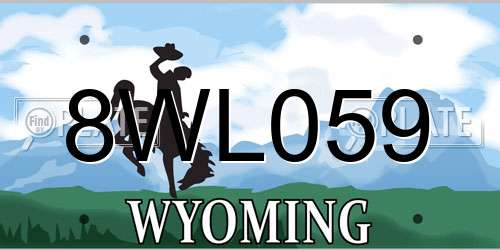 8WL059 Wyoming License Plate