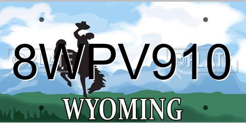 8WPV910 Wyoming License Plate