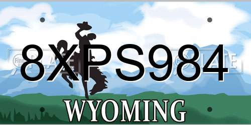 8XPS984 Wyoming License Plate