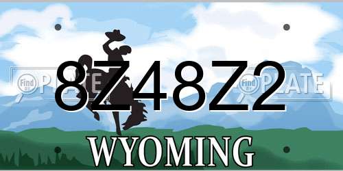 8Z48Z2 Wyoming License Plate