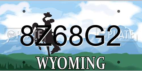 8Z68G2 Wyoming License Plate
