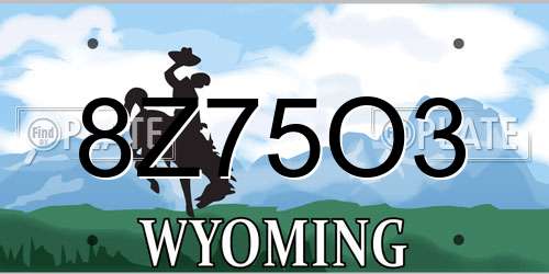8Z75O3 Wyoming License Plate