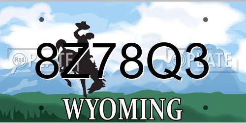 8Z78Q3 Wyoming License Plate
