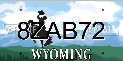 8ZAB72 Wyoming License Plate