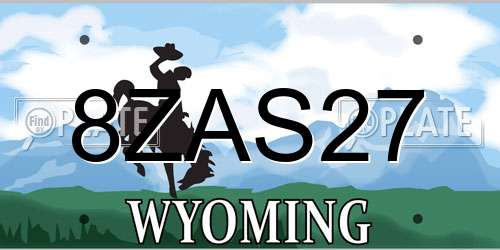 8ZAS27 Wyoming License Plate