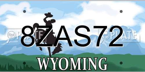 8ZAS72 Wyoming License Plate