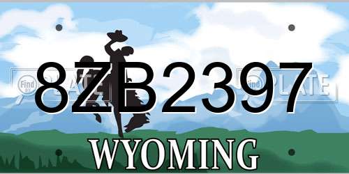 8ZB2397 Wyoming License Plate