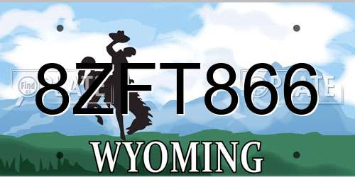 8ZFT866 Wyoming License Plate