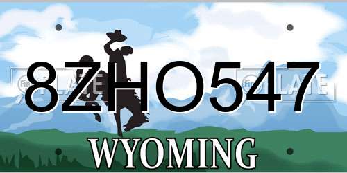 8ZHO547 Wyoming License Plate