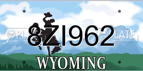 8ZI962 Wyoming License Plate