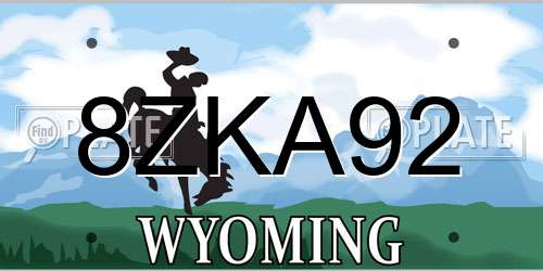 8ZKA92 Wyoming License Plate