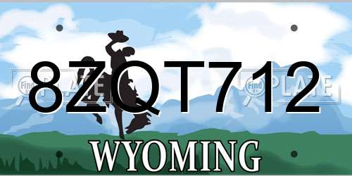 8ZQT712 Wyoming License Plate