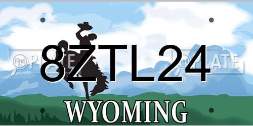 8ZTL24 Wyoming License Plate