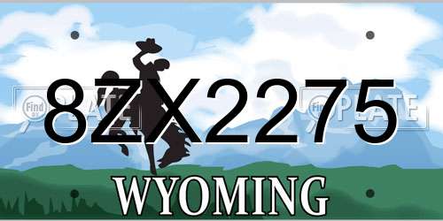 8ZX2275 Wyoming License Plate