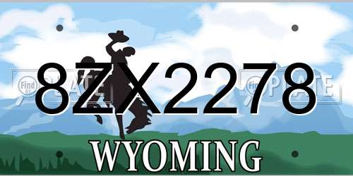 8ZX2278 Wyoming License Plate