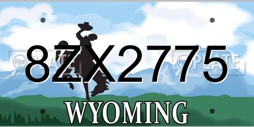 8ZX2775 Wyoming License Plate