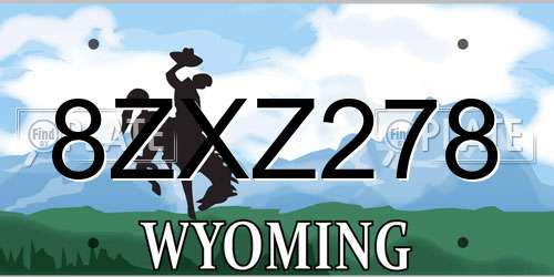 8ZXZ278 Wyoming License Plate