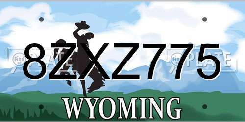 8ZXZ775 Wyoming License Plate