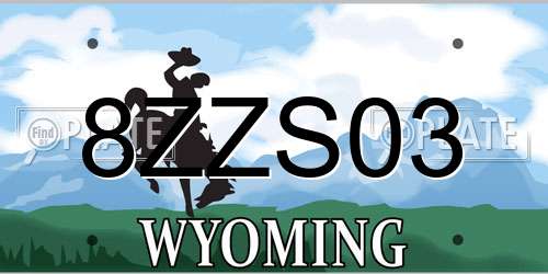 8ZZS03 Wyoming License Plate