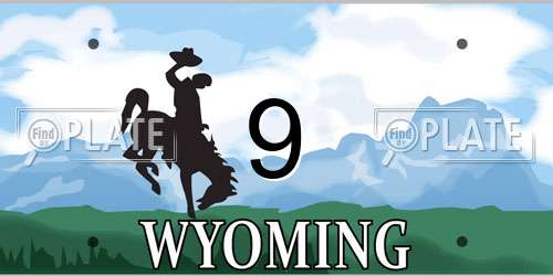 9 Wyoming License Plate