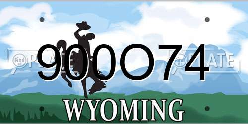 900O74 Wyoming License Plate