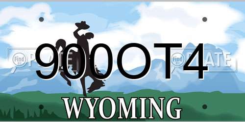 900OT4 Wyoming License Plate