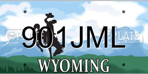 901JML Wyoming License Plate