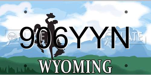 906YYN Wyoming License Plate