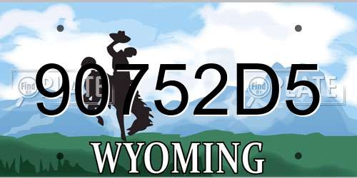90752D5 Wyoming License Plate