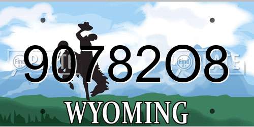 90782O8 Wyoming License Plate