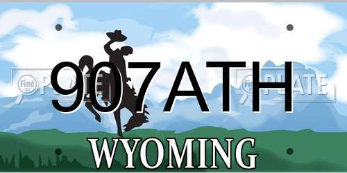 907ATH Wyoming License Plate